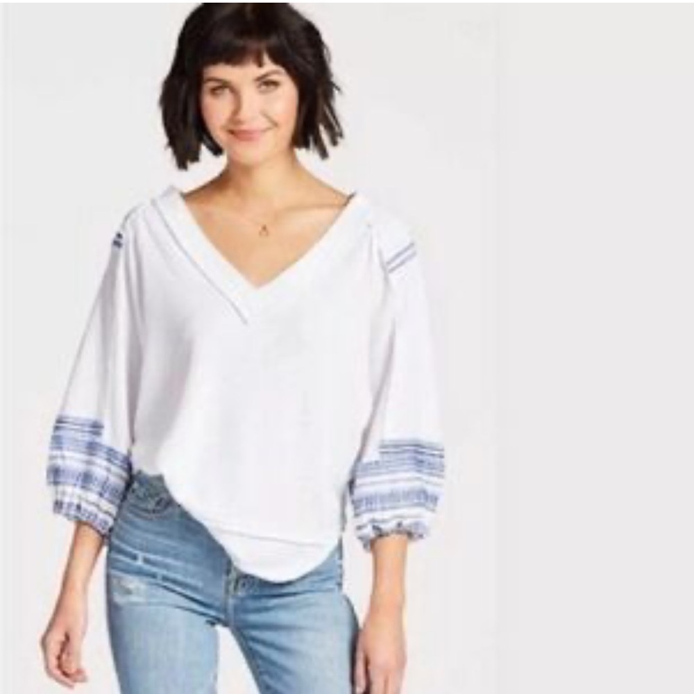 FREE PEOPLE We The Free‎ Bubble Tee Shirt Top White Medium